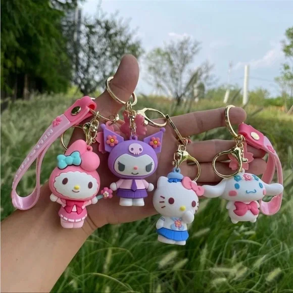 Hello Kitty and Friends Doll 10cm Anime Figurine Key Chains Bag Ornament - Picture 1 of 6